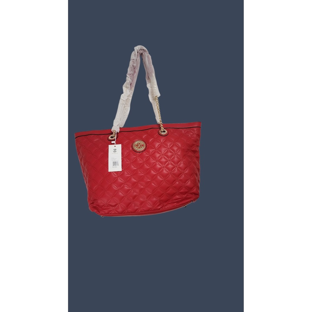 CXL Christian Lacroix Vogue Quilted Tote Bag Red‎ Gold Chain CXLH24972-RED New